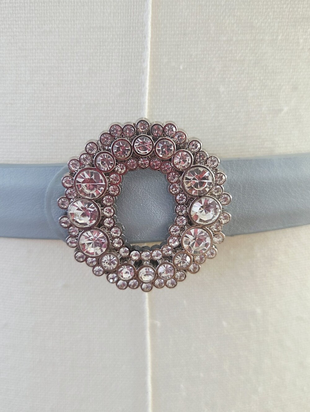 Baby Blue Belt With Rhinestone Buckle - Picture 6 of 9